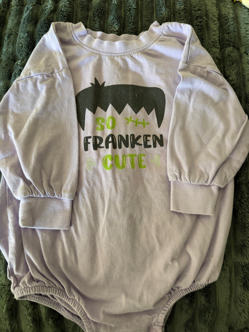 Lilac 'So Franken Cute' Graphic Bodysuit